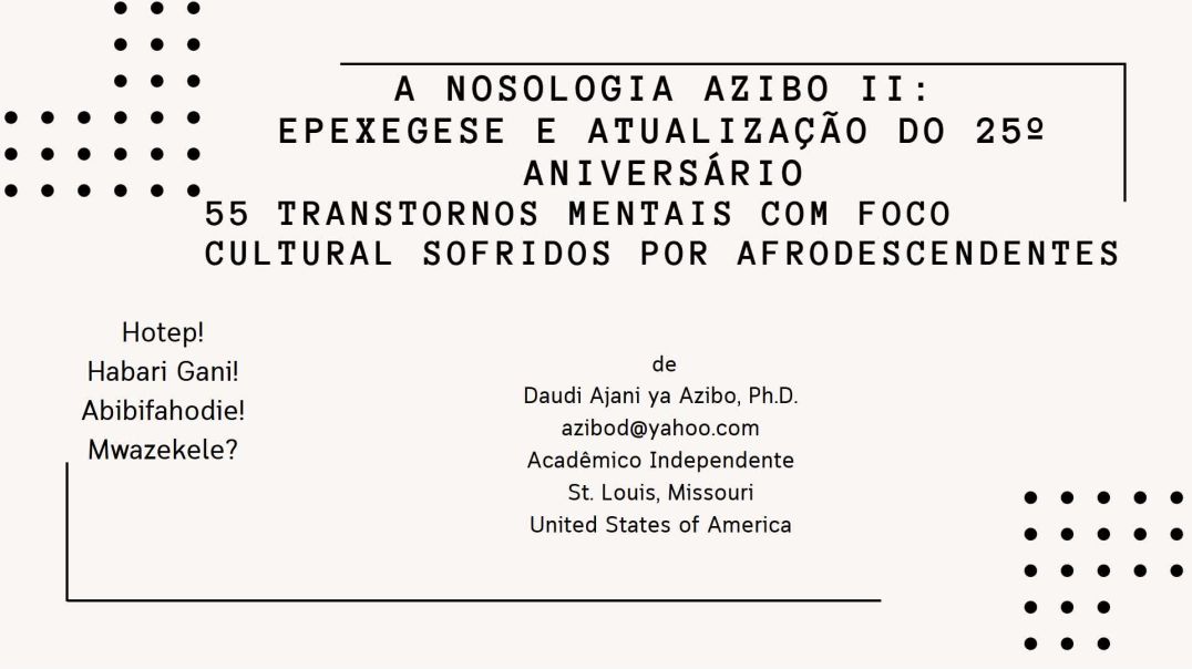A Nosologia AZIBO II (review/apresentação)