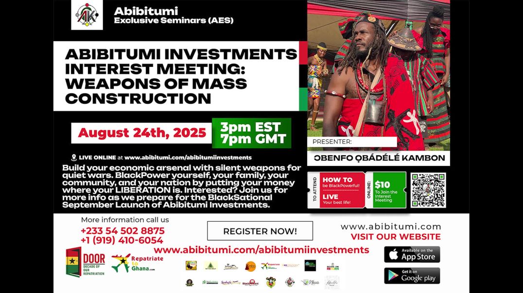 ⁣Abibitumi Exclusive Seminar (AES) Black August 22-24 Weekend!