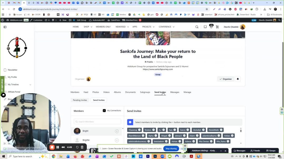 ⁣How to invite Abibitumfoɔ to groups on Abibitumi.com