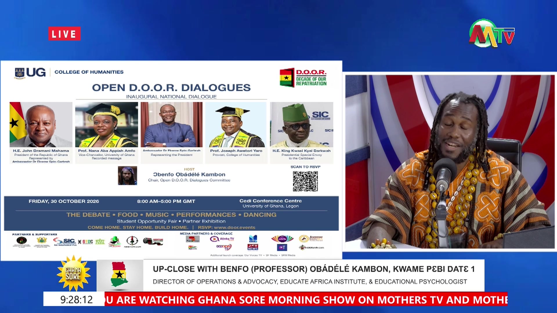 Watch: Ɔbenfo Ọbádélé Kambon on Mothers TV — Open D.O.O.R. Dialogues